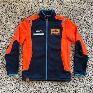 KTM Racing Team Jacket Full Zip Orange Softshell Motorex Alpinestars Mens Large